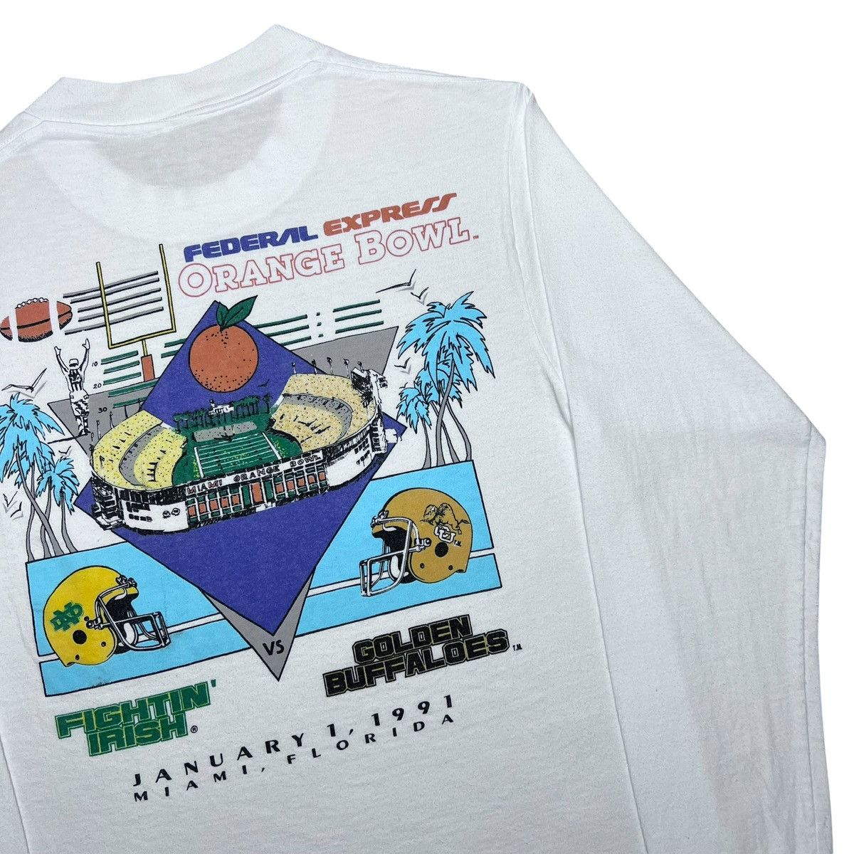 NCAA 1991 Colorado Buffaloes Fighting Irish Orange Bowl T-Shirt Size US S / EU 44-46 / 1 - 20 Thumbnail
