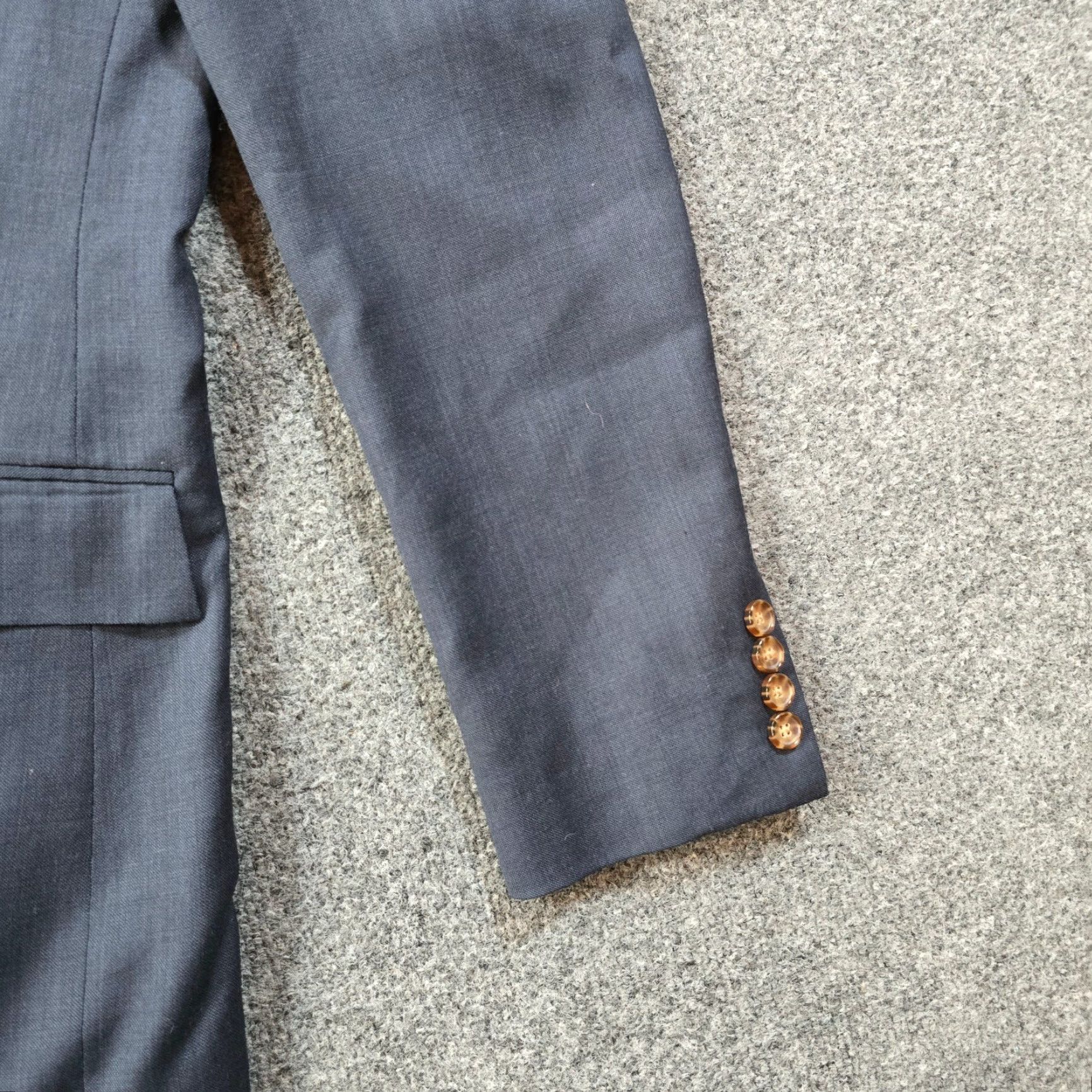 J.Crew J.CREW Blazer Men 40L Blue Wool Thompson Career Sport Coat Jacket Classic Blazer, 2 Button, Solid, Wool, Regular, Size 40, Classic Fit, Blue, Mens Size 40R - 3 Thumbnail