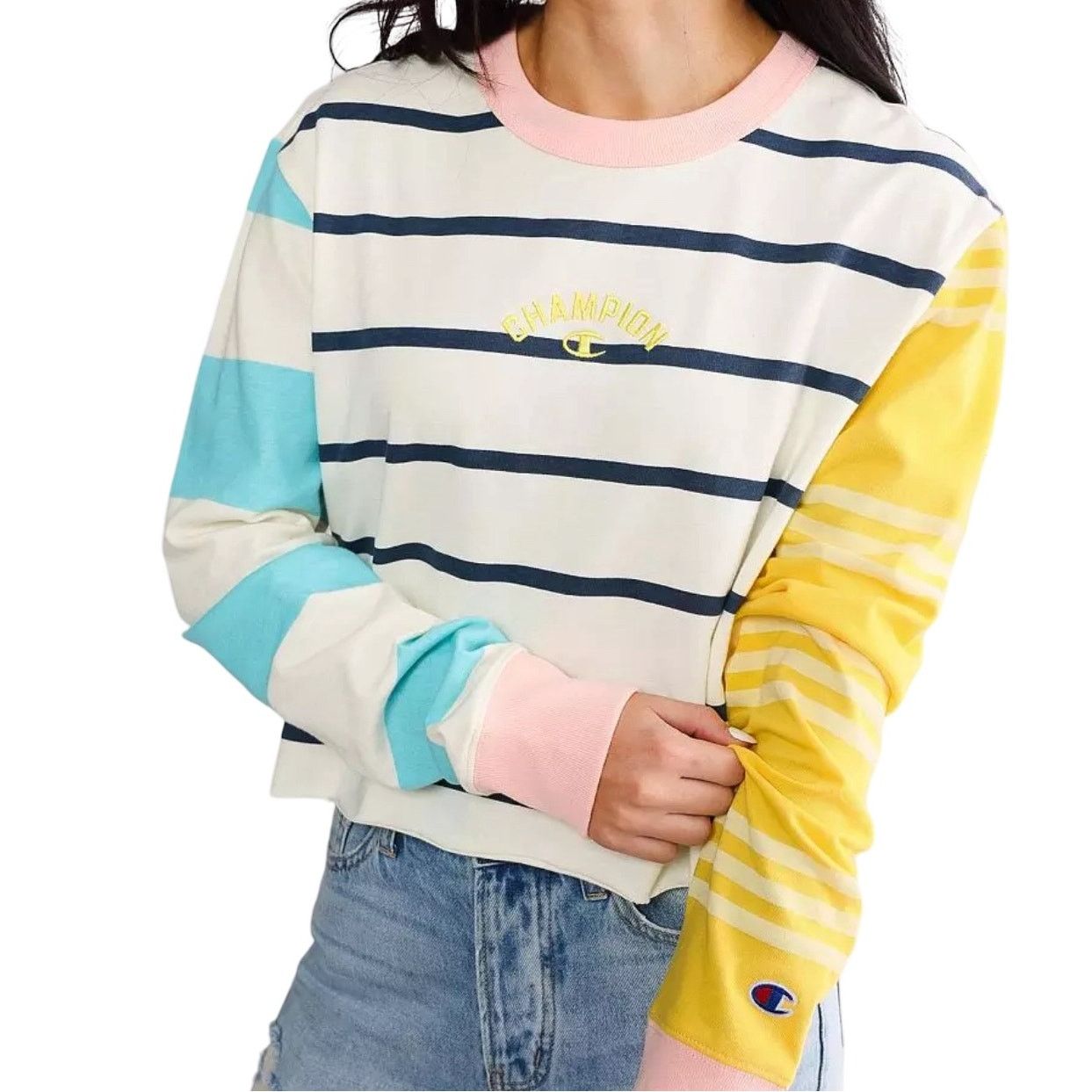 Champion striped long sleeve clearance