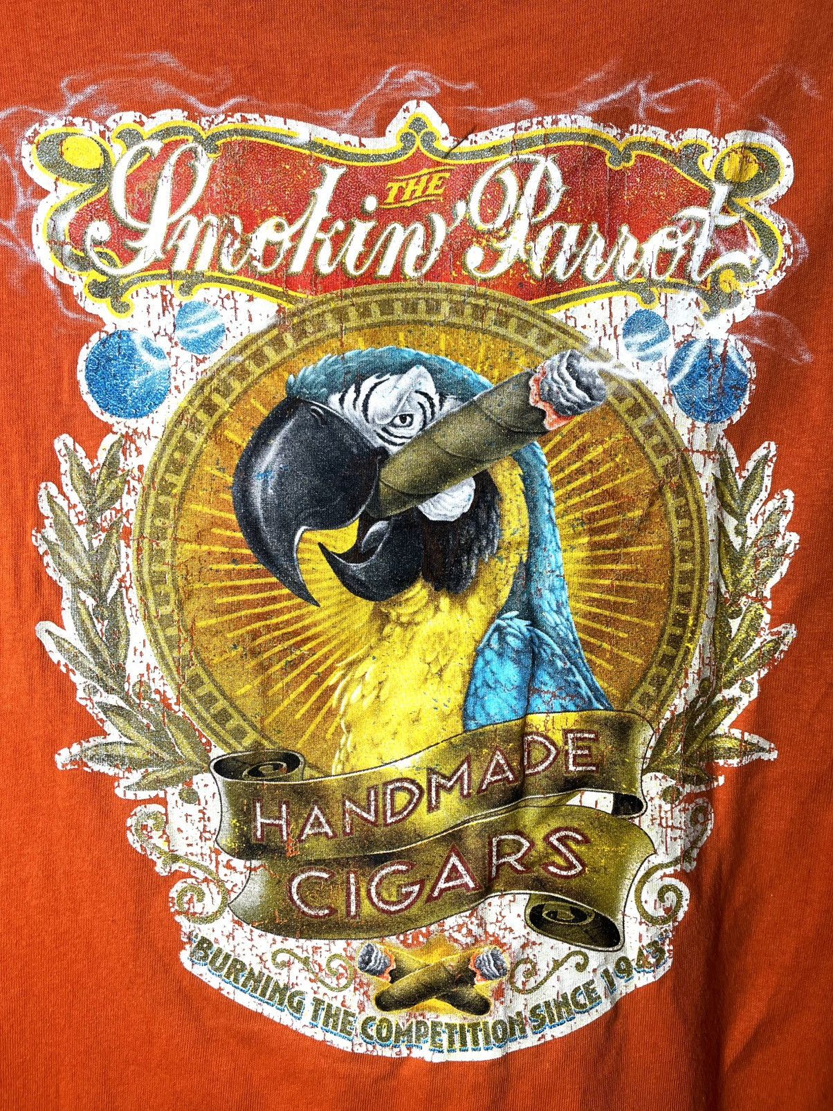 Vintage Vintage Smoking Parrot Handmade Cigars T Shirt Size US L / EU 52-54 / 3 - 3 Thumbnail