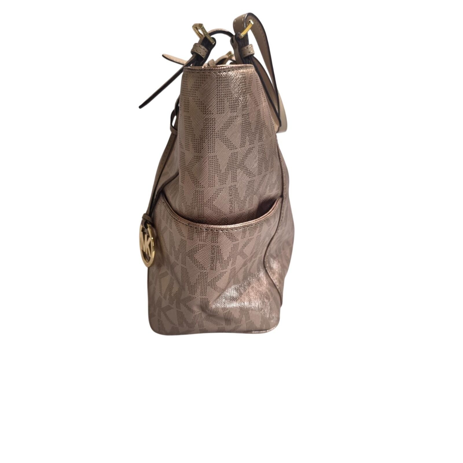 Michael Kors Michael Kors Signature Logo Tote Bag Brown/Gold MK Size ONE SIZE - 5 Thumbnail