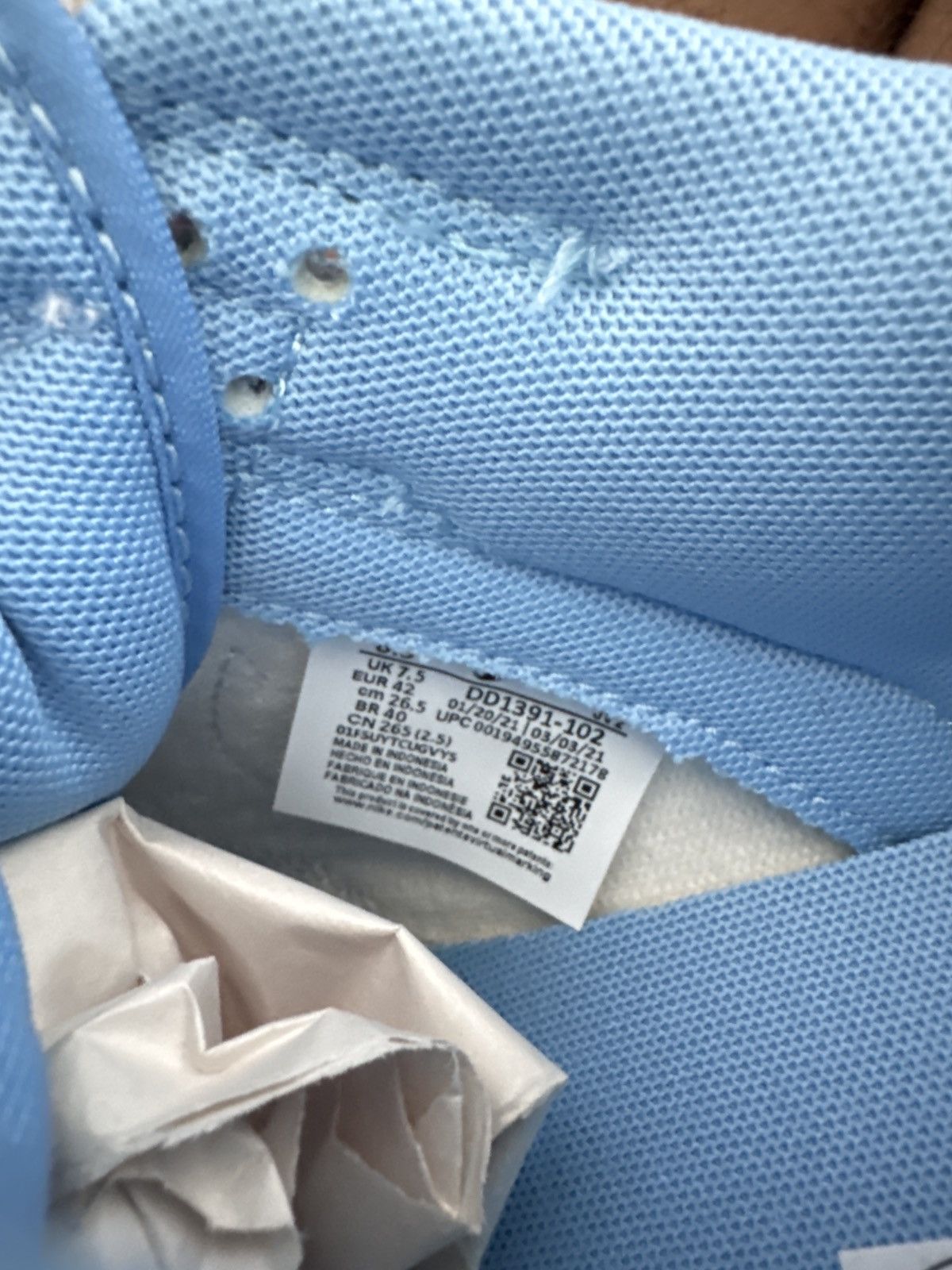 Nike Nike Dunk Low UNC Size US 8.5 / EU 41-42 - 6 Thumbnail