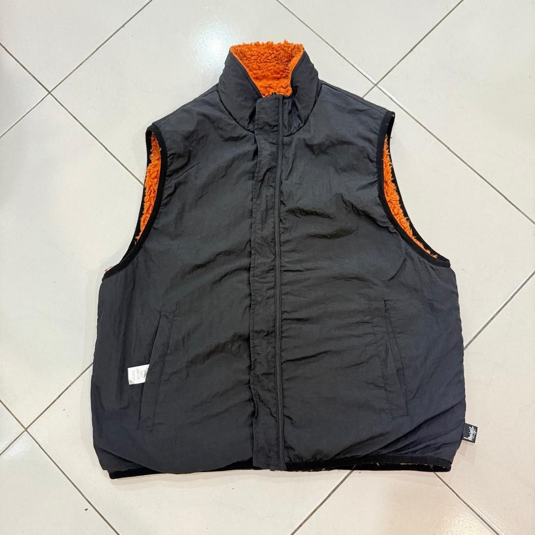 Stussy 🔥 STUSSY REVERSIBLE SHERPA VEST TANGERINE Size US M / EU 48-50 / 2 - 5 Thumbnail