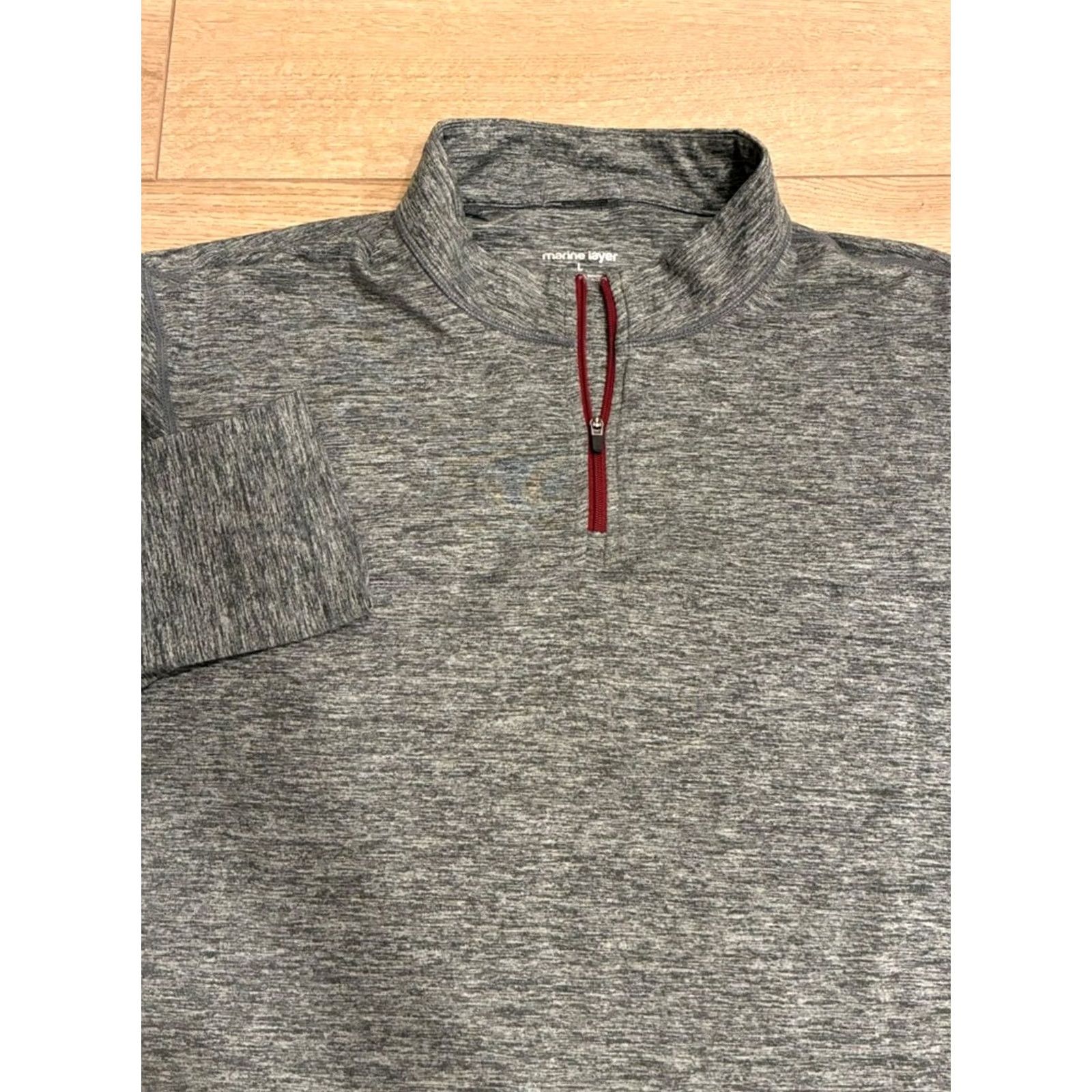 Marine Layer Marine Layer Men’s Sport Performance Quarter Zip Charcoal Gray Heather L Hoodie Mens Regular Chest Size L Size US L / EU 52-54 / 3 - 2 Thumbnail
