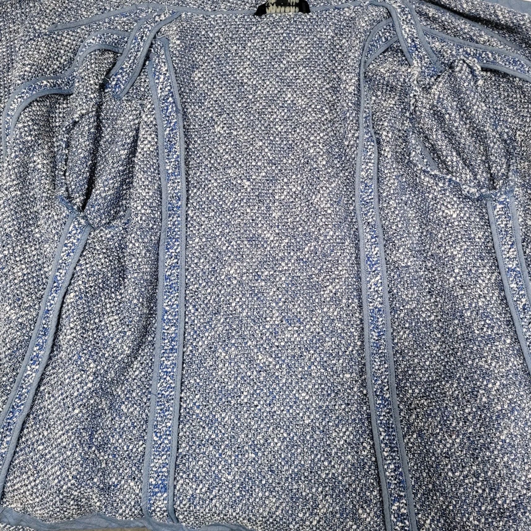 Talbots VINTAGE Talbots Blue Textured Open Long Sleeve Pockets Jacket Small S Size S / US 4 / IT 40 - 5 Thumbnail