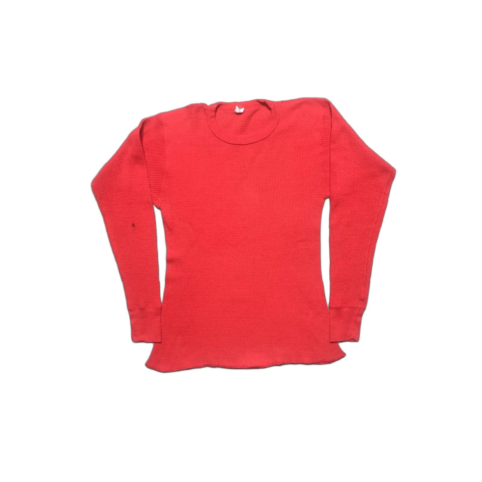 Layer 8 VINTAGE 70s waffle knit thermal shirt crimson red base layer soft worn womens XL Size XL / US 12-14 / IT 48-50 - 1 Thumbnail