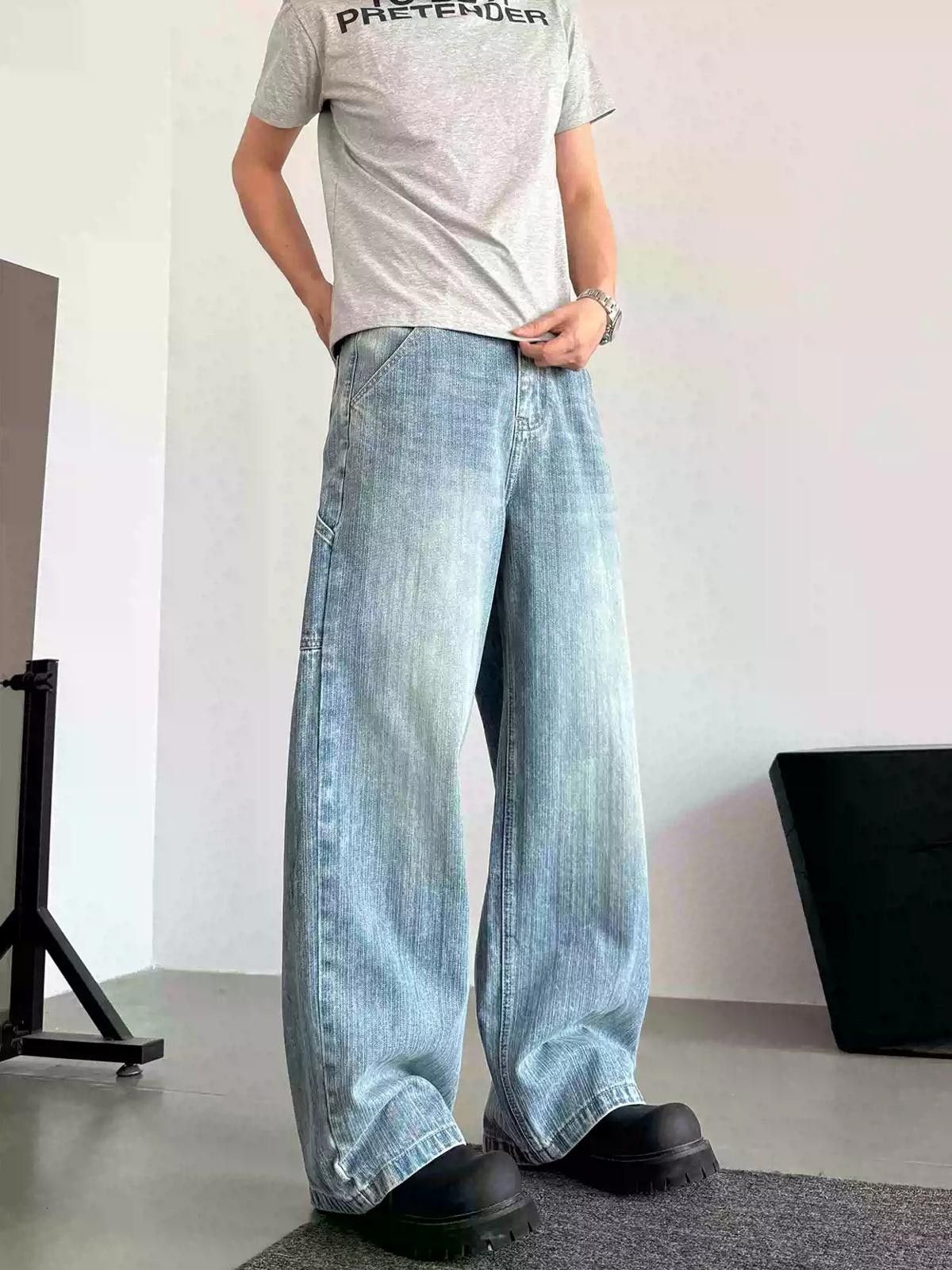 Vintage Wide-Leg Denim Jeans - Light Wash Size US 30 / EU 46 - 2 Thumbnail