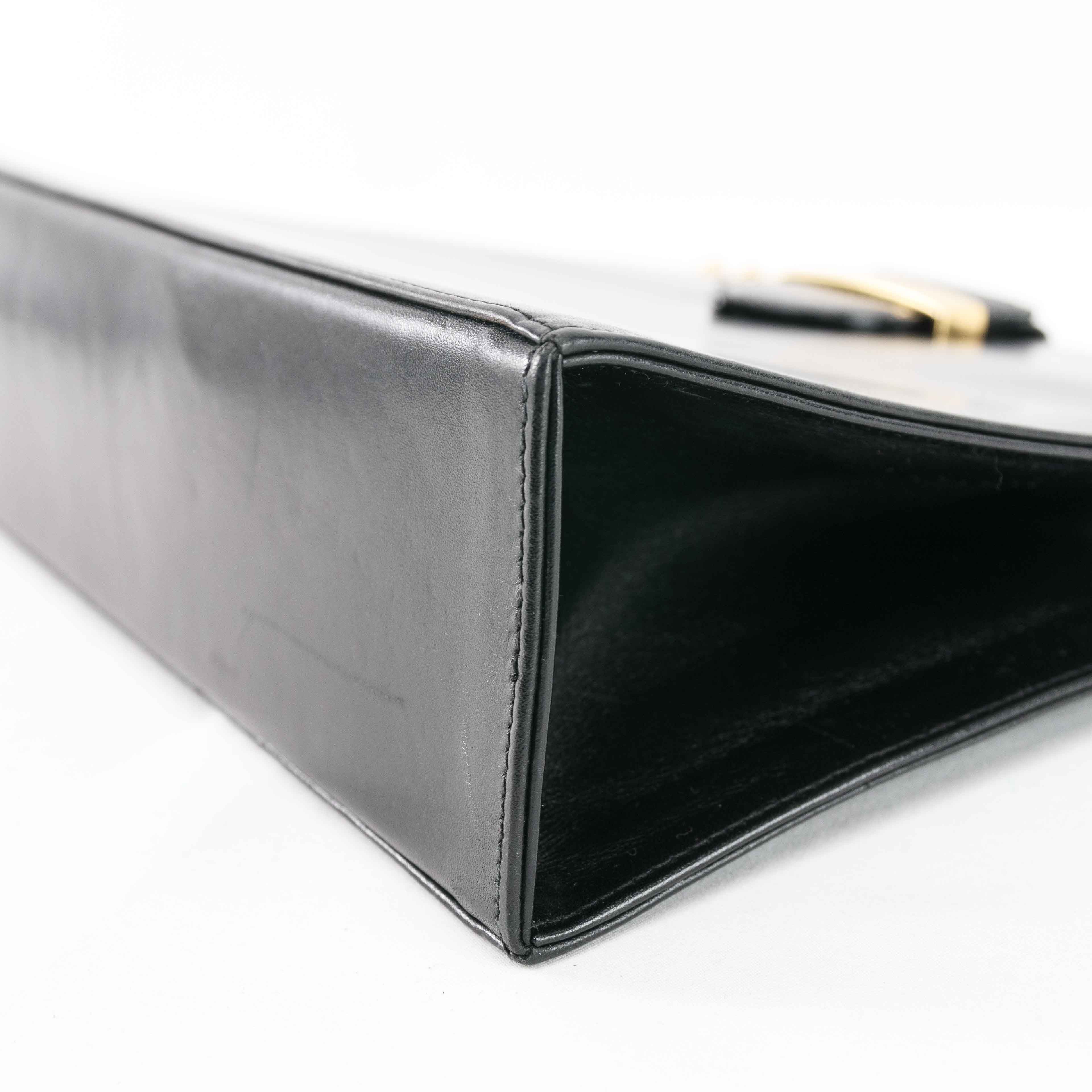 Salvatore Ferragamo Salvatore Ferragamo Vintage Black Leather Shoulder Bag Size ONE SIZE - 8 Thumbnail