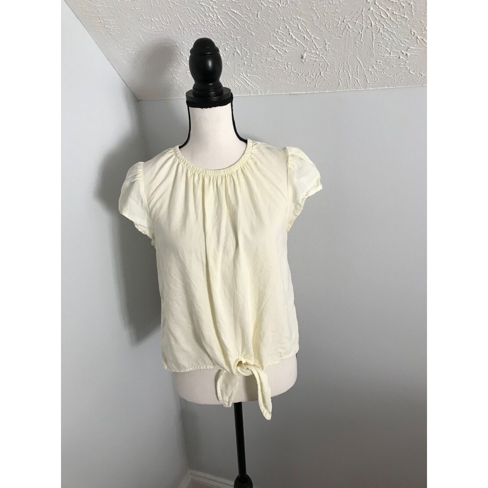 Anthropologie Cloth & Stone for Anthropologie S/S Yellow Tie Front Blouse Size M / US 6-8 / IT 42-44 - 1 Thumbnail