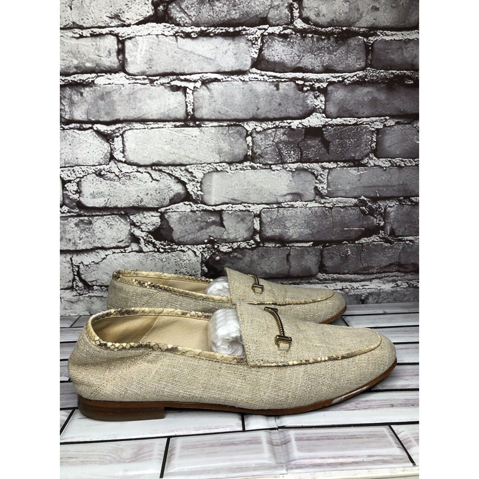 Sam Edelman Sam Edelman Lior Beige Leather Horsebit Almond Toe Slip On F Size US 9 / IT 39 - 20 Thumbnail