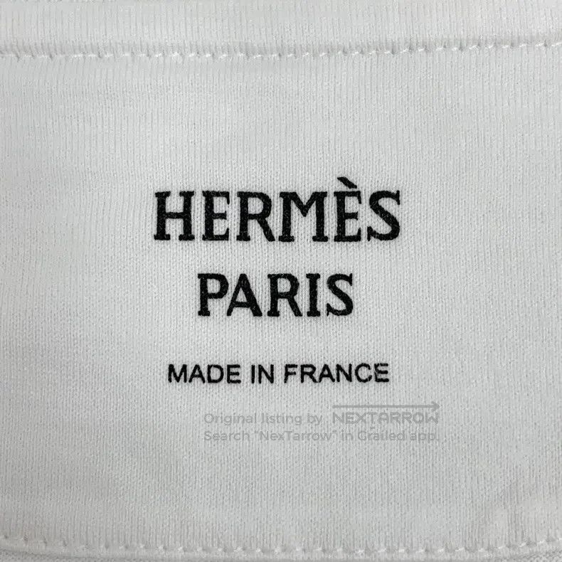 Hermes Hermes White logo embroidered cotton short-sleeved T-shirt Size XS / US 0-2 / IT 36-38 - 5 Thumbnail