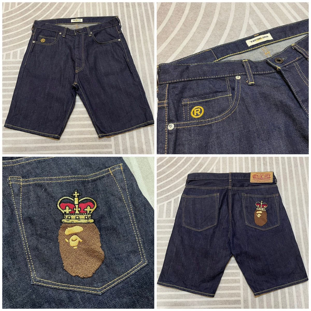Bape BAPE Bathing Ape Denim Shorts Size US 33 - 1 Thumbnail
