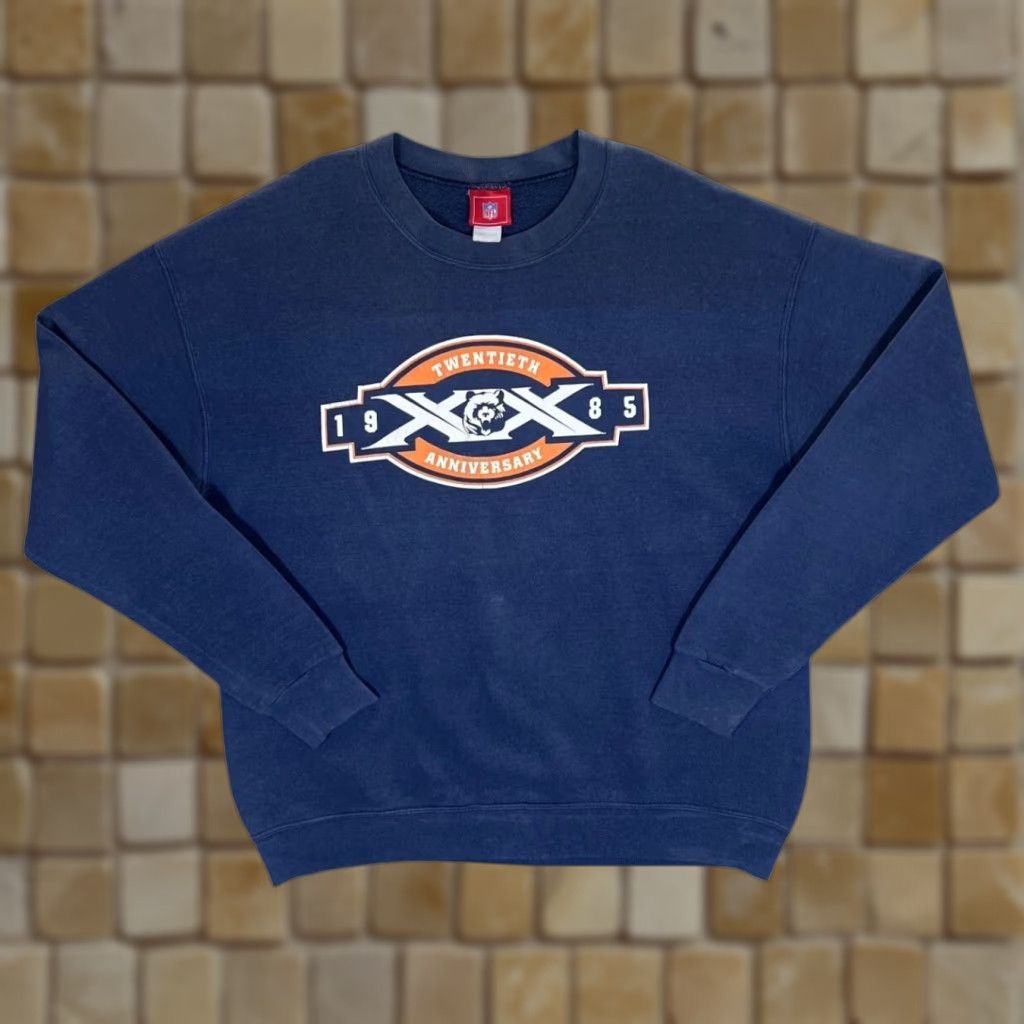 NFL Vintage NFL Chicago Bears Super Bowl XX 20th Anniversary Football Sweatshirt Navy Large XL Pullover Mens Size US L / EU 52-54 / 3 - 1 Thumbnail