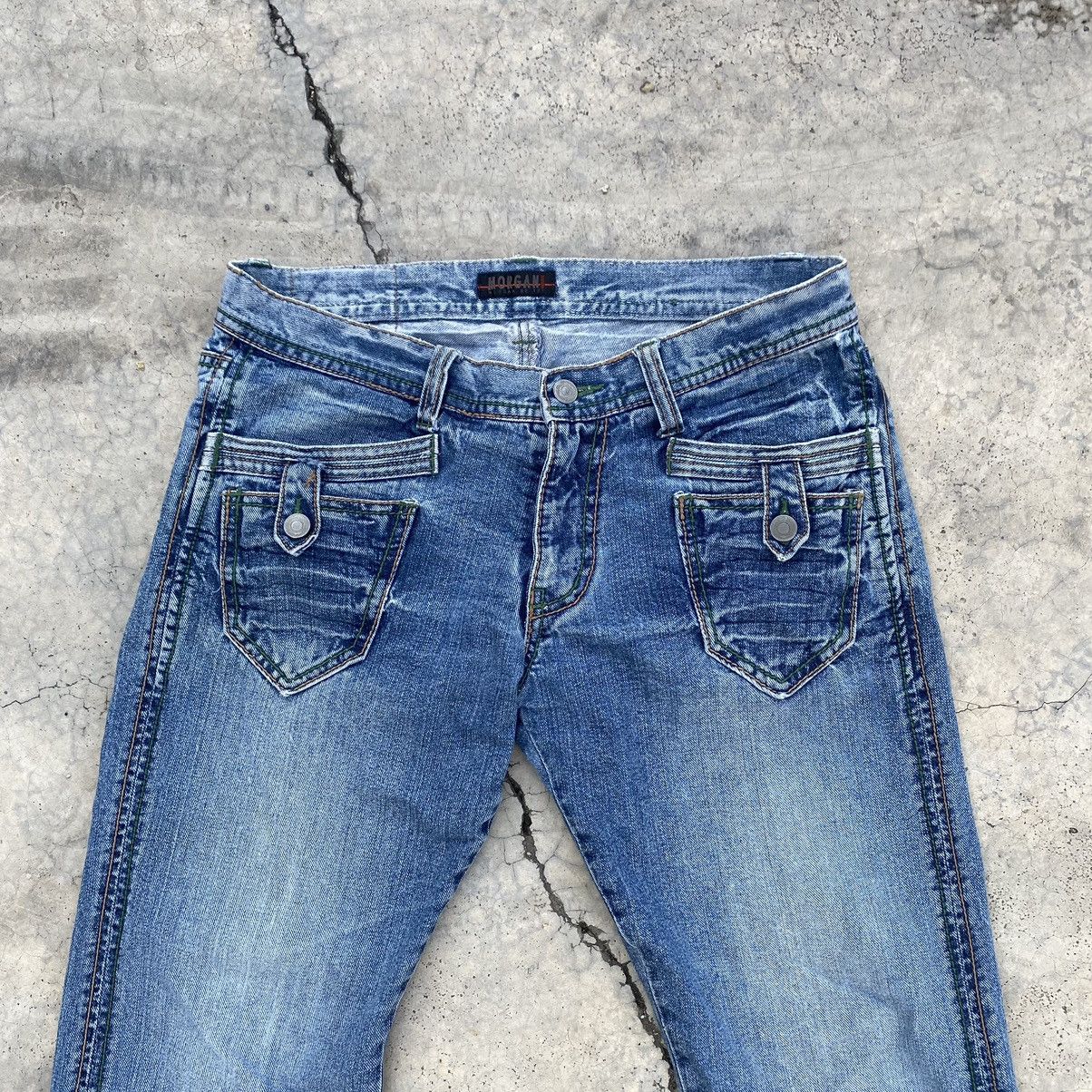 Japanese Brand Morgan Homme Y2K Archive Distressed Buttoned Denim Jeans Size 34" / US 12 / IT 48 - 3 Thumbnail