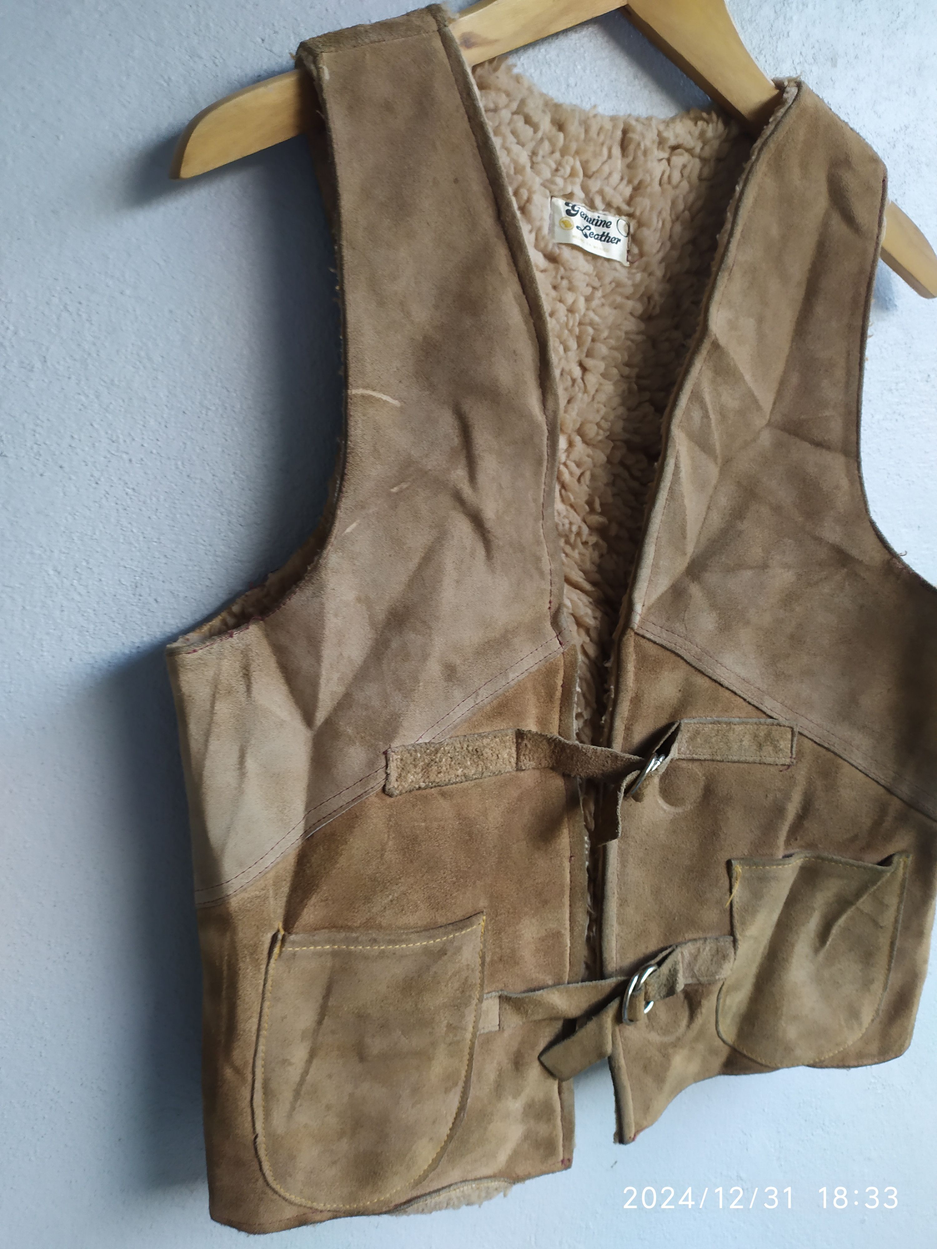 Japanese Brand × Leather × Vintage Vintage Genuine Leather Shearling Jacket Size US S / EU 44-46 / 1 - 5 Thumbnail