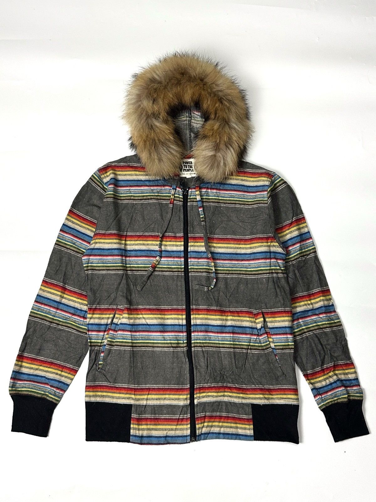If Six Was Nine × Japanese Brand × Le Grande Bleu (L.G.B.) Fur hoodie rainbow stripe ifsixwasnine style Size US M / EU 48-50 / 2 - 2 Thumbnail