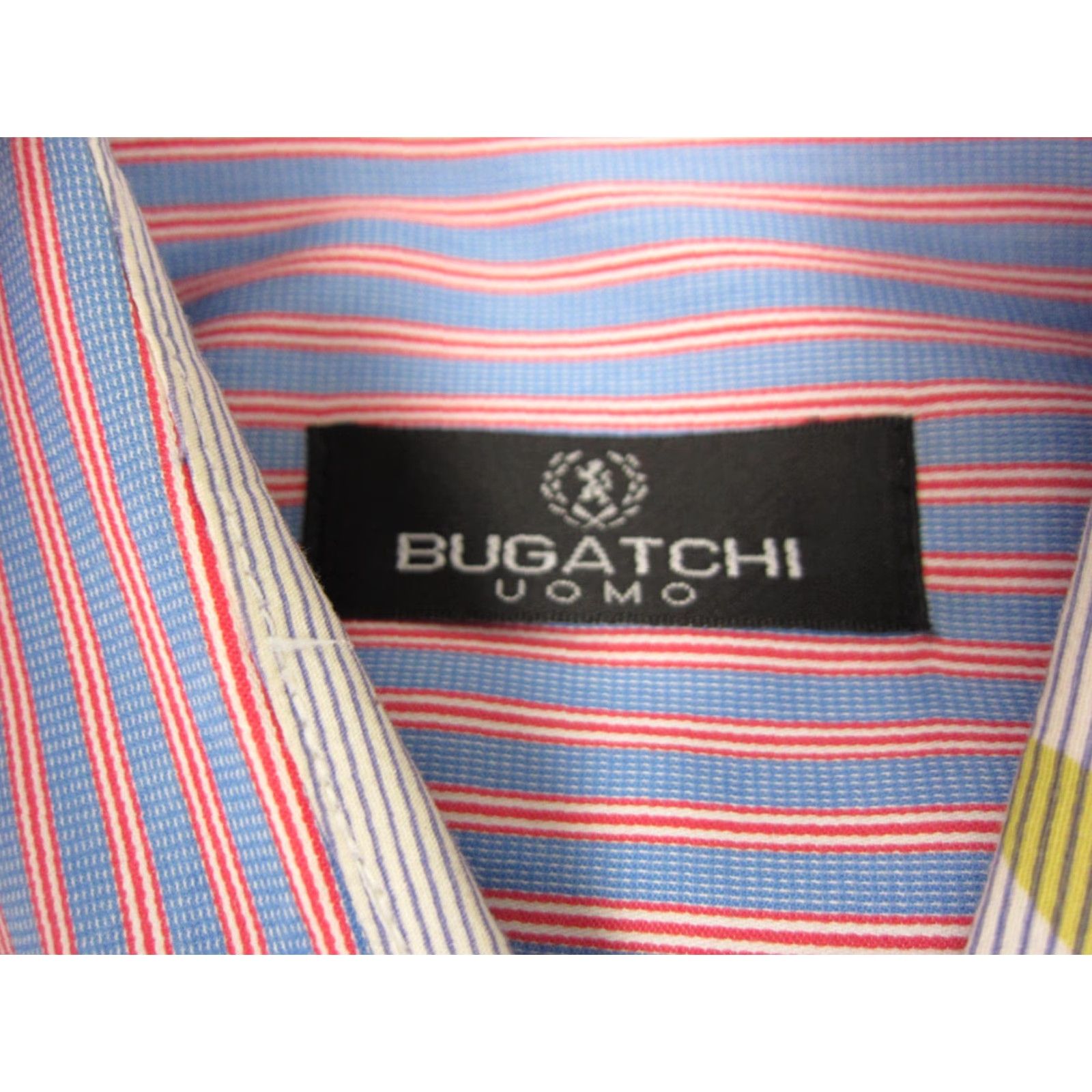 BUGATCHI Bugatchi Shirt Adult Large Button-Up Colorful Blue Red Pink Flip Cuff Mens Size US L / EU 52-54 / 3 - 4 Thumbnail