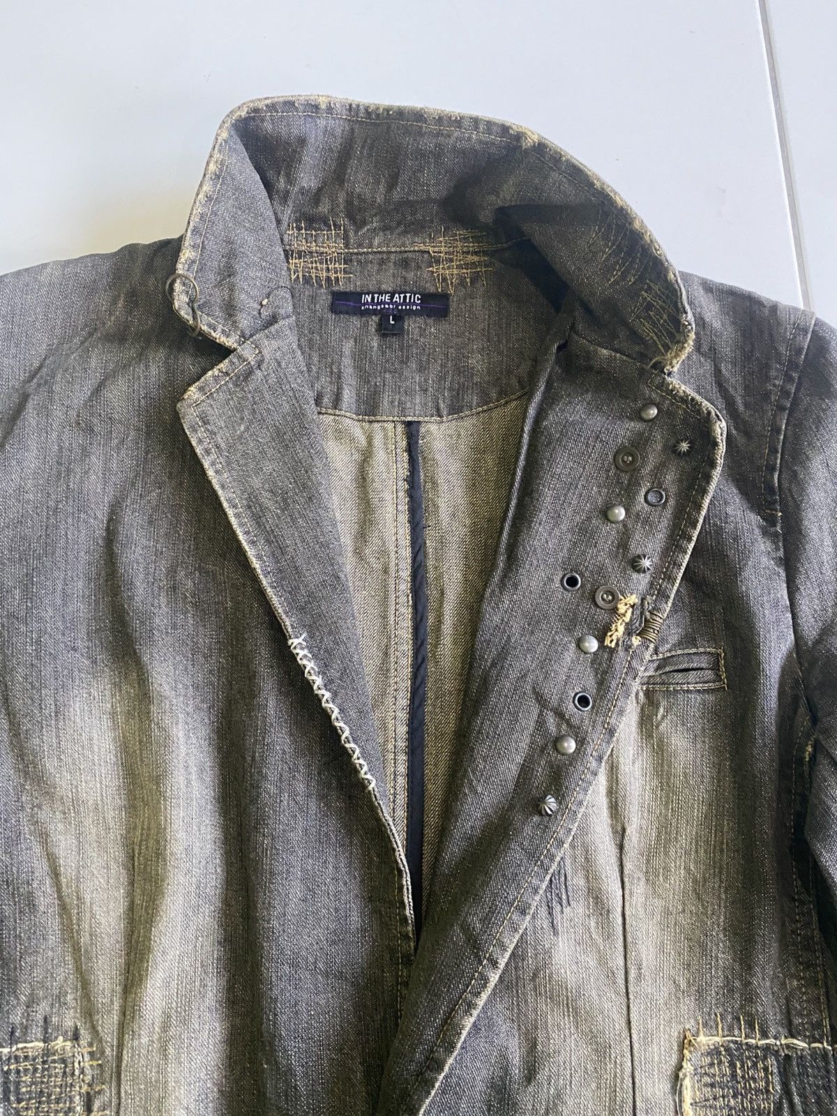 In The Attic Vintage In the attic indigo patwork Tartan black Jacket Size L / US 10 / IT 46 - 8 Thumbnail