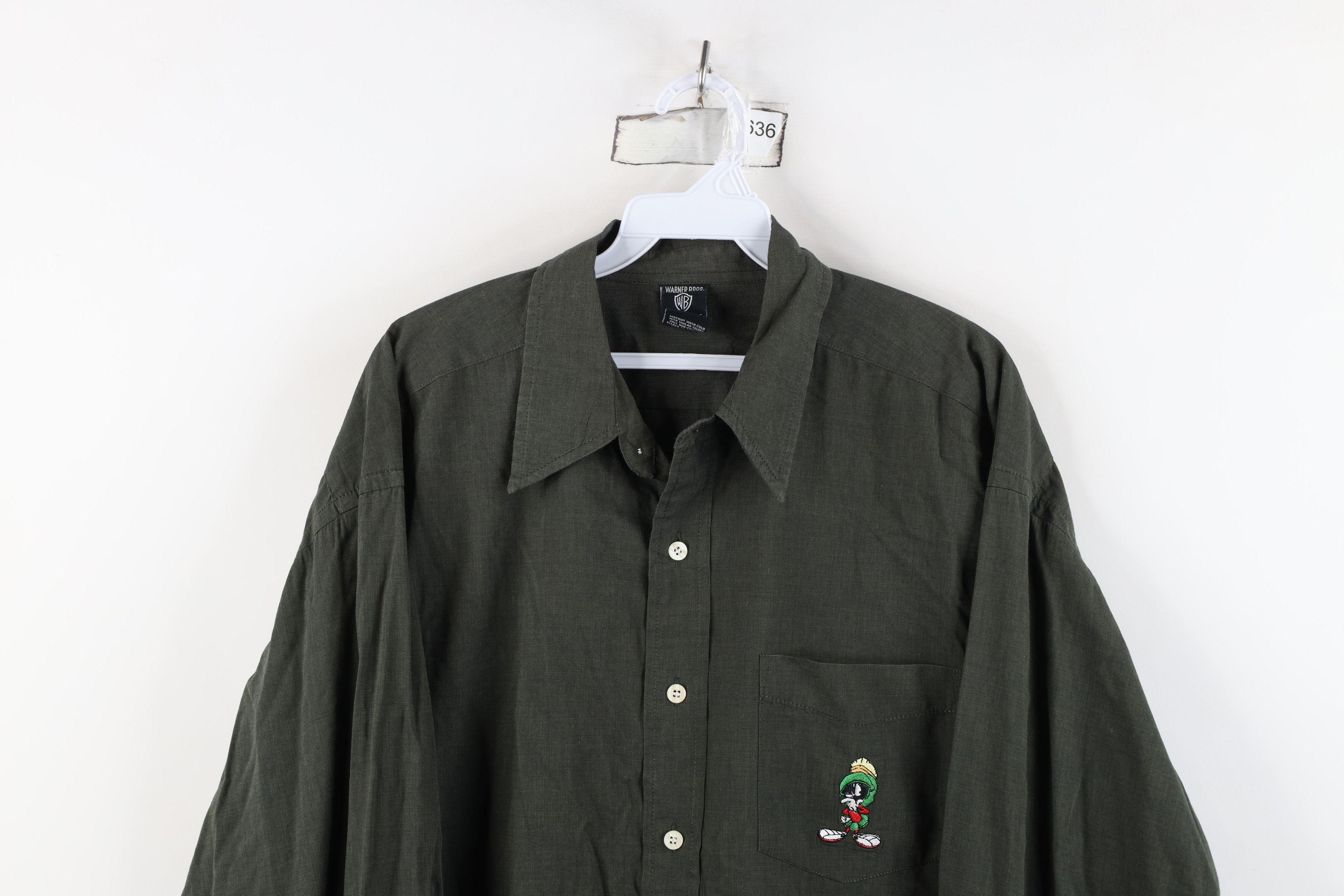 Vintage Vintage 90s Warner Bros Looney Tunes Martian Button Shirt Size US L / EU 52-54 / 3 - 2 Thumbnail