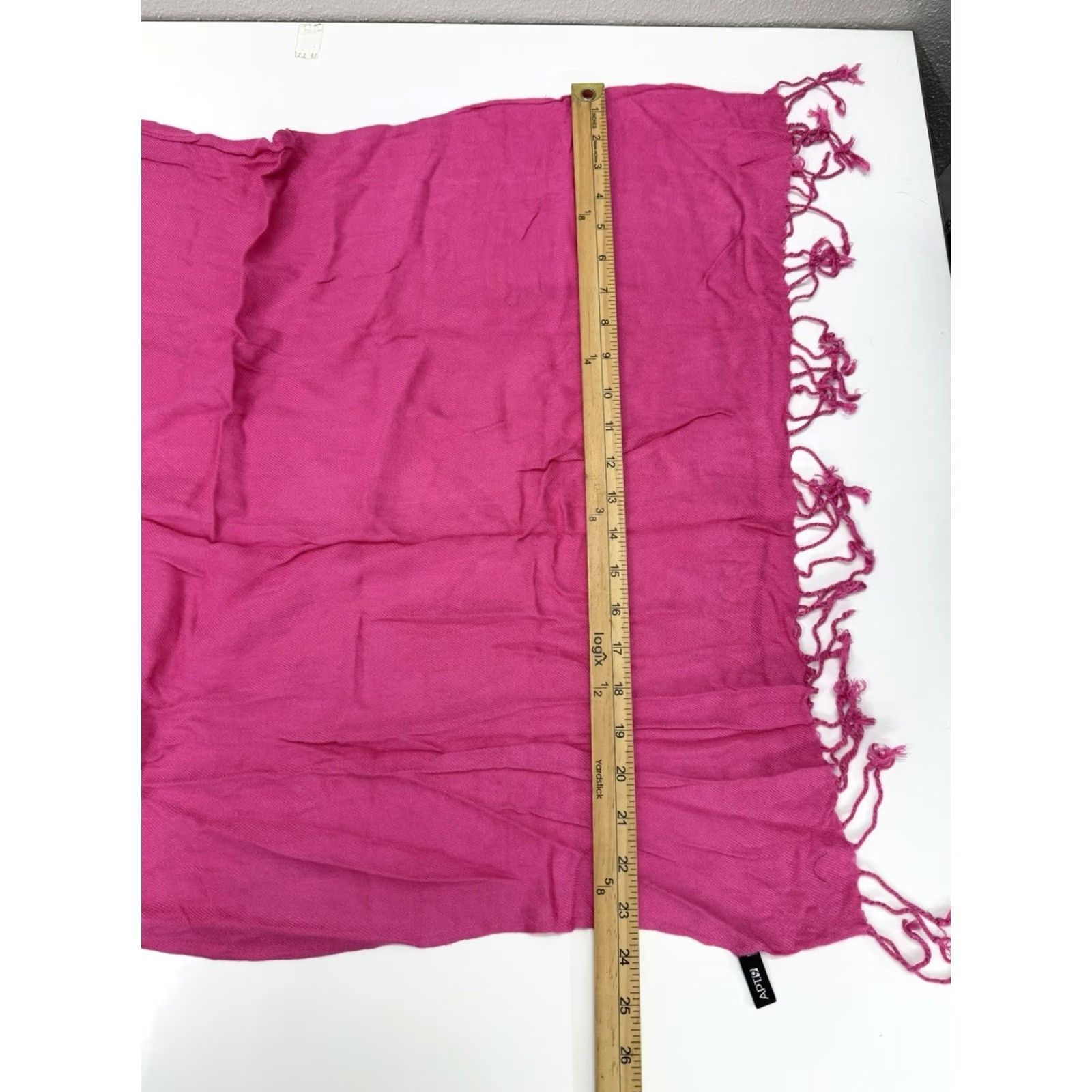 Apt. 9 Apt. 9 Womens Scarf Pink Large Fringe Knit Rectangle Scarf 66 inches Fringe Womens Accessories 80s 90s Festival Fall Winter Size ONE SIZE - 6 Thumbnail