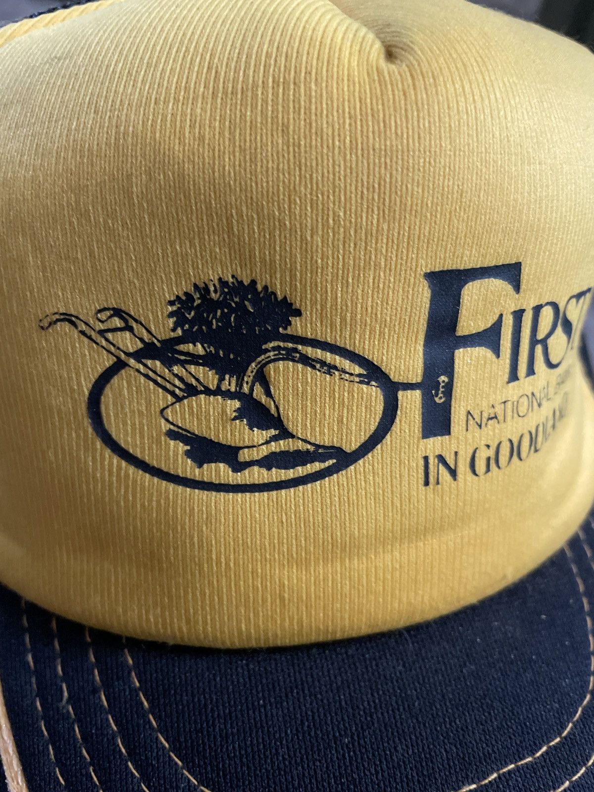 Vintage First National Bank trucker hat cap Goodland Kansas Size ONE SIZE - 5 Thumbnail