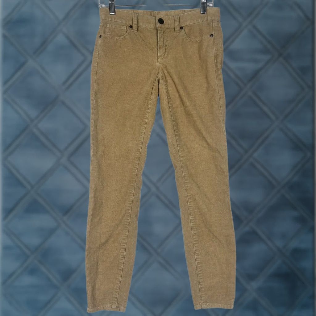 J.Crew J.CREW Womens Corduroy Jeans Skinny Toothpick Low Rise 24 Brown 5-Pocket Boho Preppy Denim Regular Rise Jeans Size 42" / US 20 - 1 Thumbnail