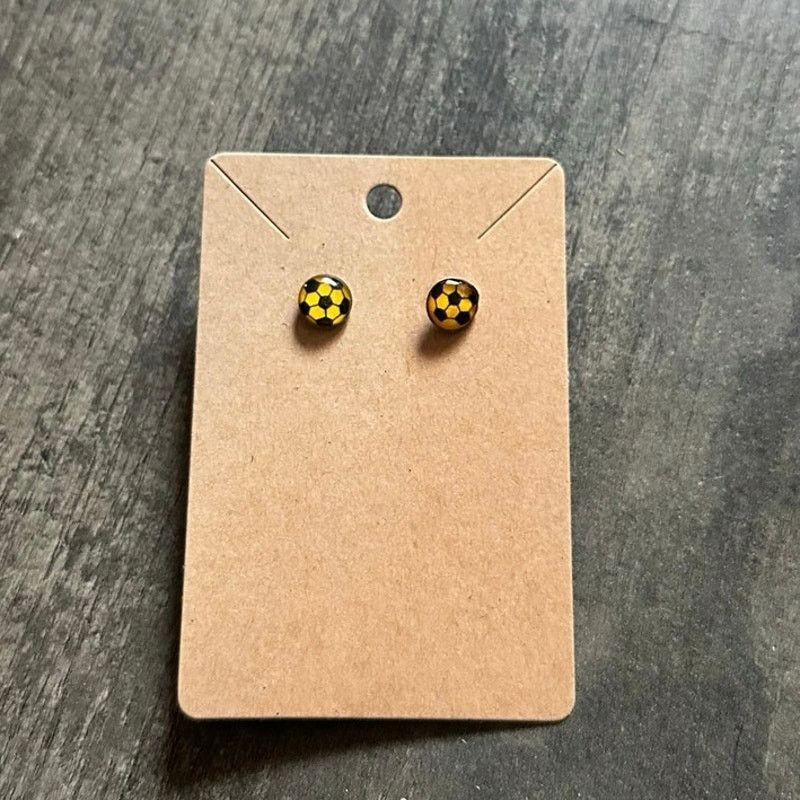 Other yellow soccer ball stud earrings Size ONE SIZE - 1 Thumbnail