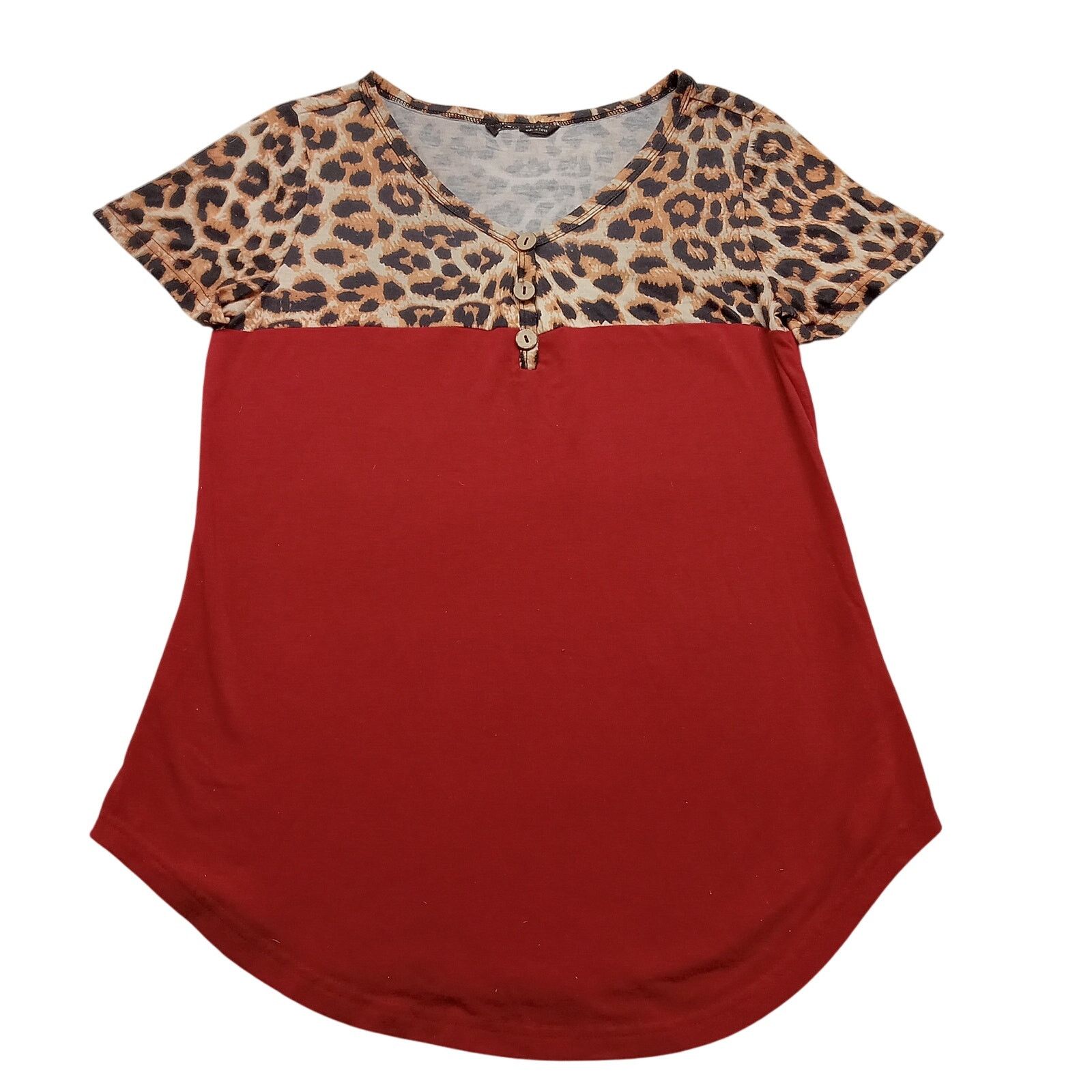 & Other Stories Woman's Animal Print Top XS Short Sleeve Blouse Rust Size XS / US 0-2 / IT 36-38 - 1 Thumbnail