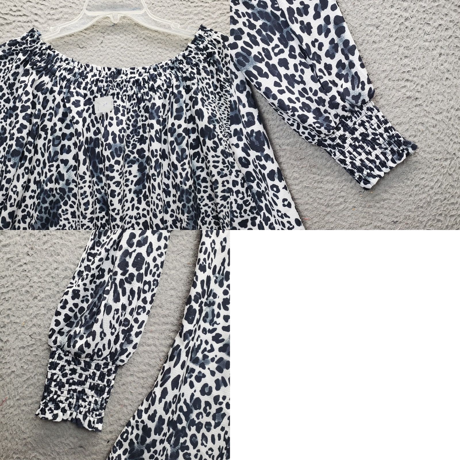 Vintage Better Be Blouse Womens Size S Womens Leopard Print Off the Shoulder High Low Round Hem Blouse Size S / US 4 / IT 40 - 8 Thumbnail