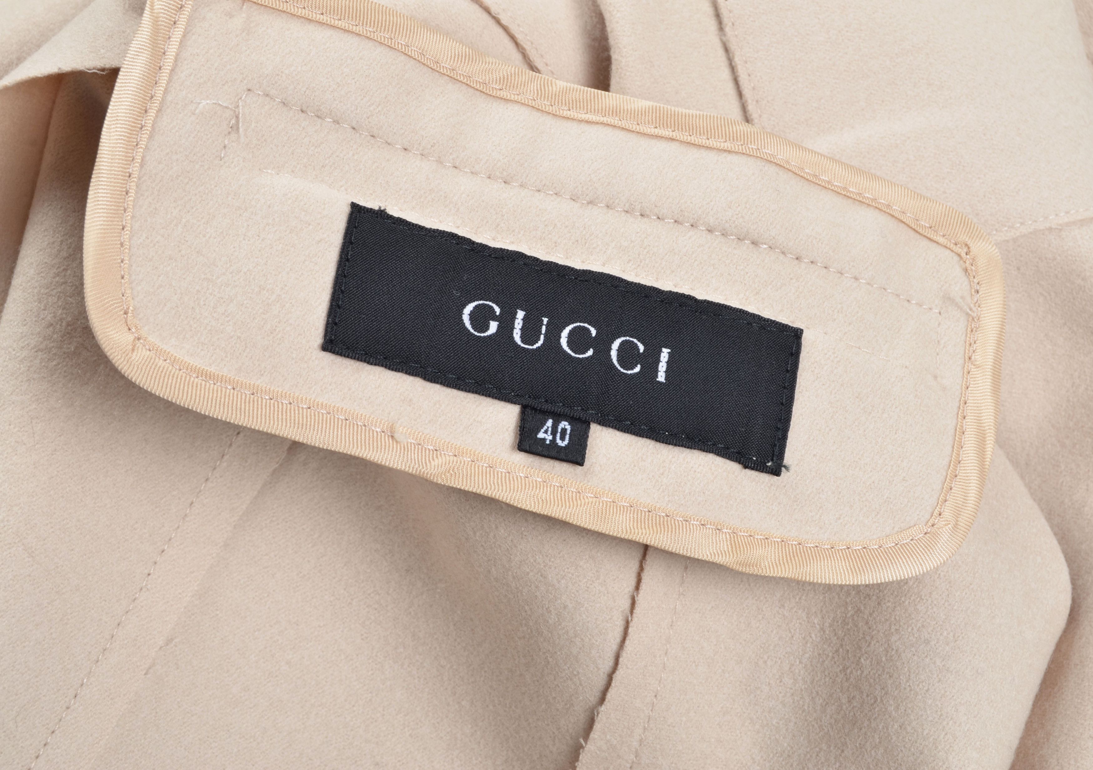 Gucci Gucci Tom Ford Era Raw Edge Belted Cream Tailored Blazer Size S / US 4 / IT 40 - 11 Thumbnail