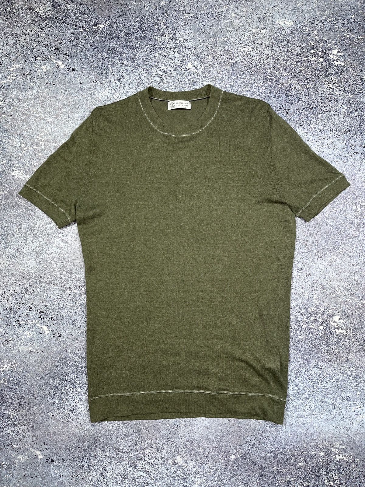 Luxury Brunello Cucinelli Men's T-shirt khaki Made in Italy