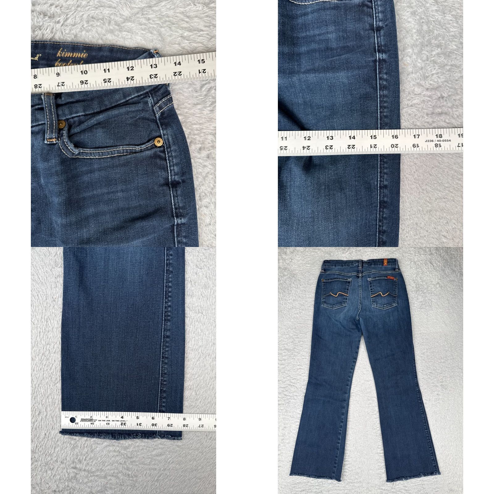 7 For All Mankind 7 For All Mankind Jeans Womens 27x27 Blue Denim Kimmie Bootcut Low Rise Dark Raw Size 27" / US 4 / IT 40 - 9 Thumbnail