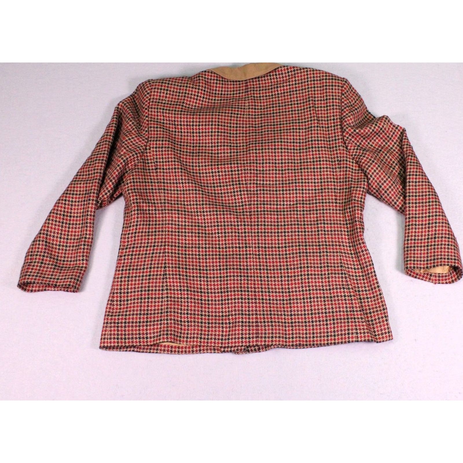 Pendleton VINTAGE Pendleton Jacket Womens 18 Blazer Tweed Houndstooth Plaid 80s Made USA Red Size XXL / US 16-18 / IT 52-54 - 4 Thumbnail