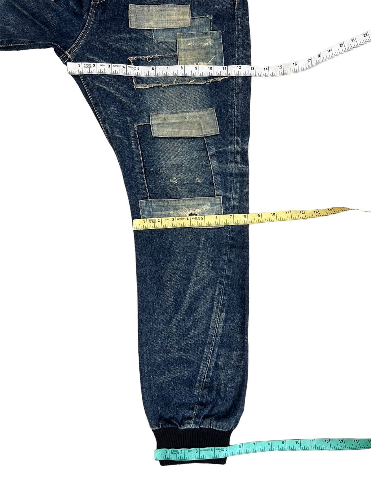 Schlussel Japan Brand glamb Boro Patchwork Denim Jeans Size US 31 - 4 Thumbnail