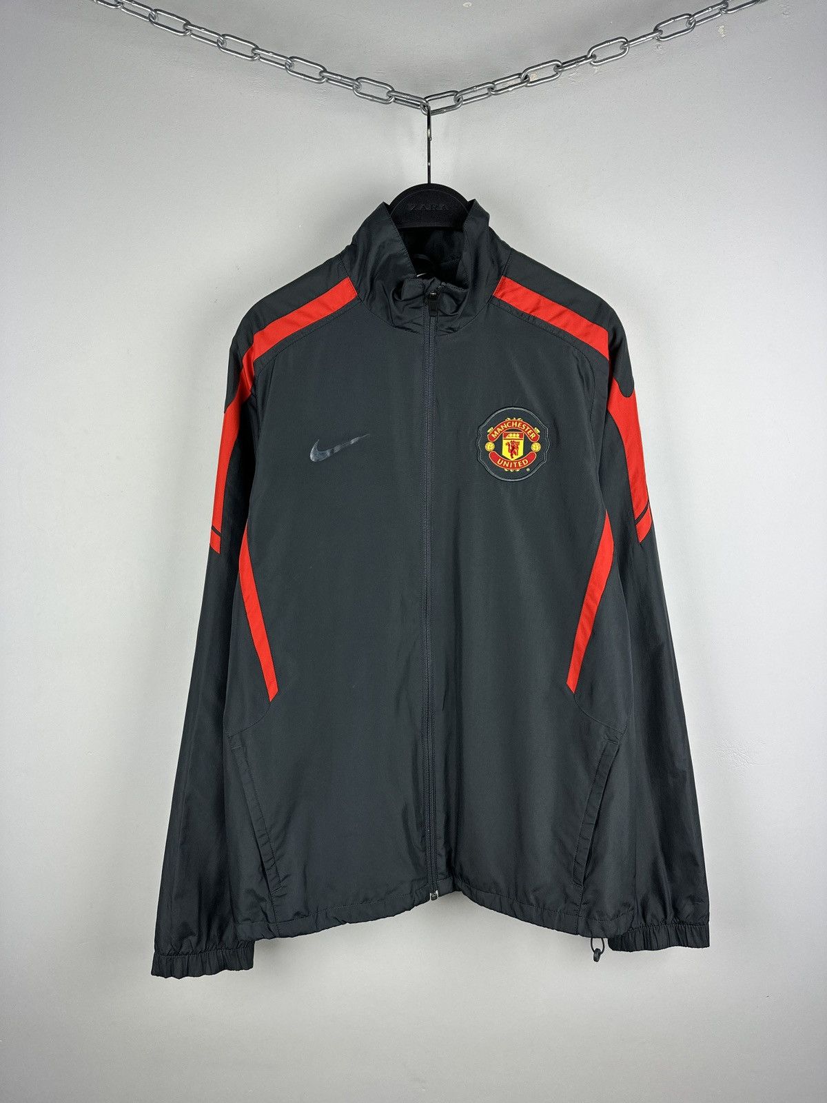 NIKE 00’s Manchester U Nylon Track Top Vintage Nike Manchester United Football Jacket Soccer Track