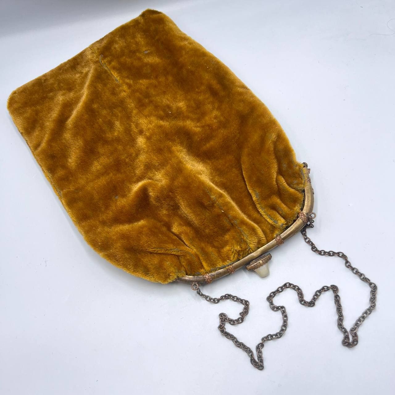 Vintage 1950's Vintage Evening Hand Bag Purce Button Nacre Brass Size ONE SIZE - 6 Thumbnail