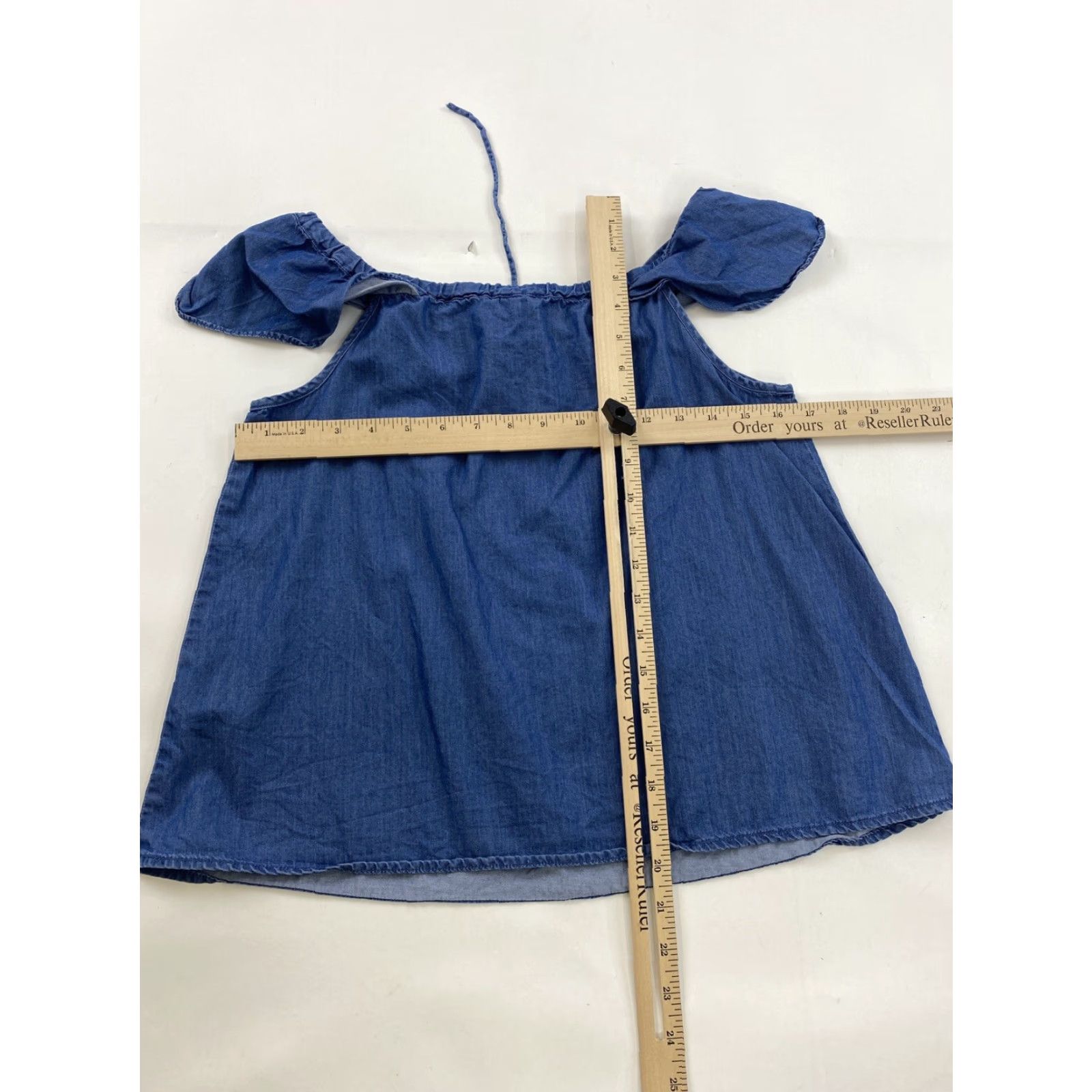 J.Crew J.Crew Blue Chambray Sleeveless Blouse Womens 2XS Tank Cap Sleeve Shirt Cute Basic Vibe Size XXS / US 00 / IT 34 - 5 Thumbnail