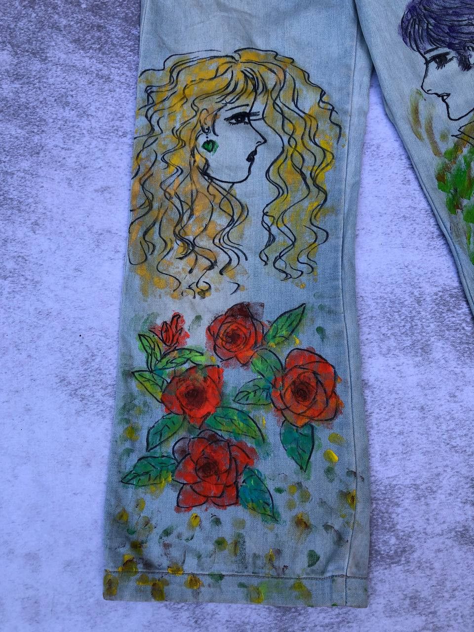 Kai Aakmann Kai-Aakmann Painted Jeans Size US 29 - 2 Thumbnail