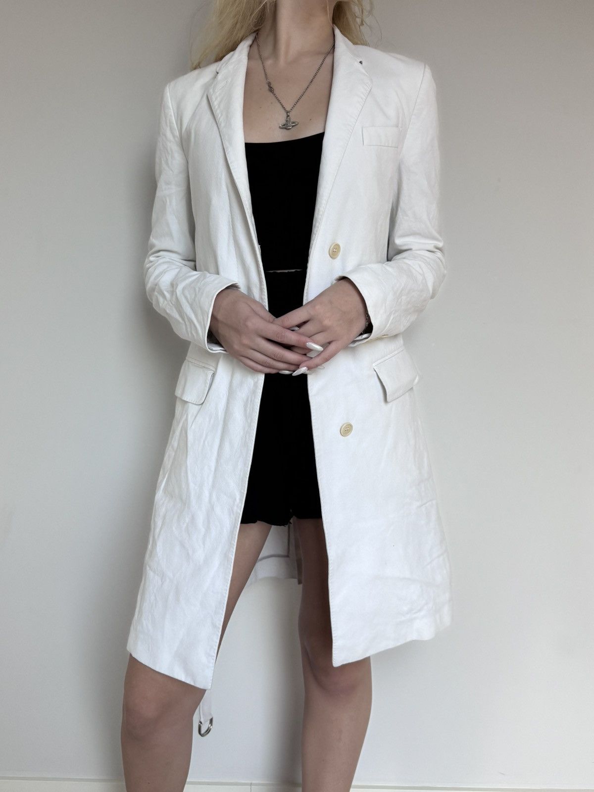 Vintage 90s Helmut Lang Extended Blazer Trench Jacket
