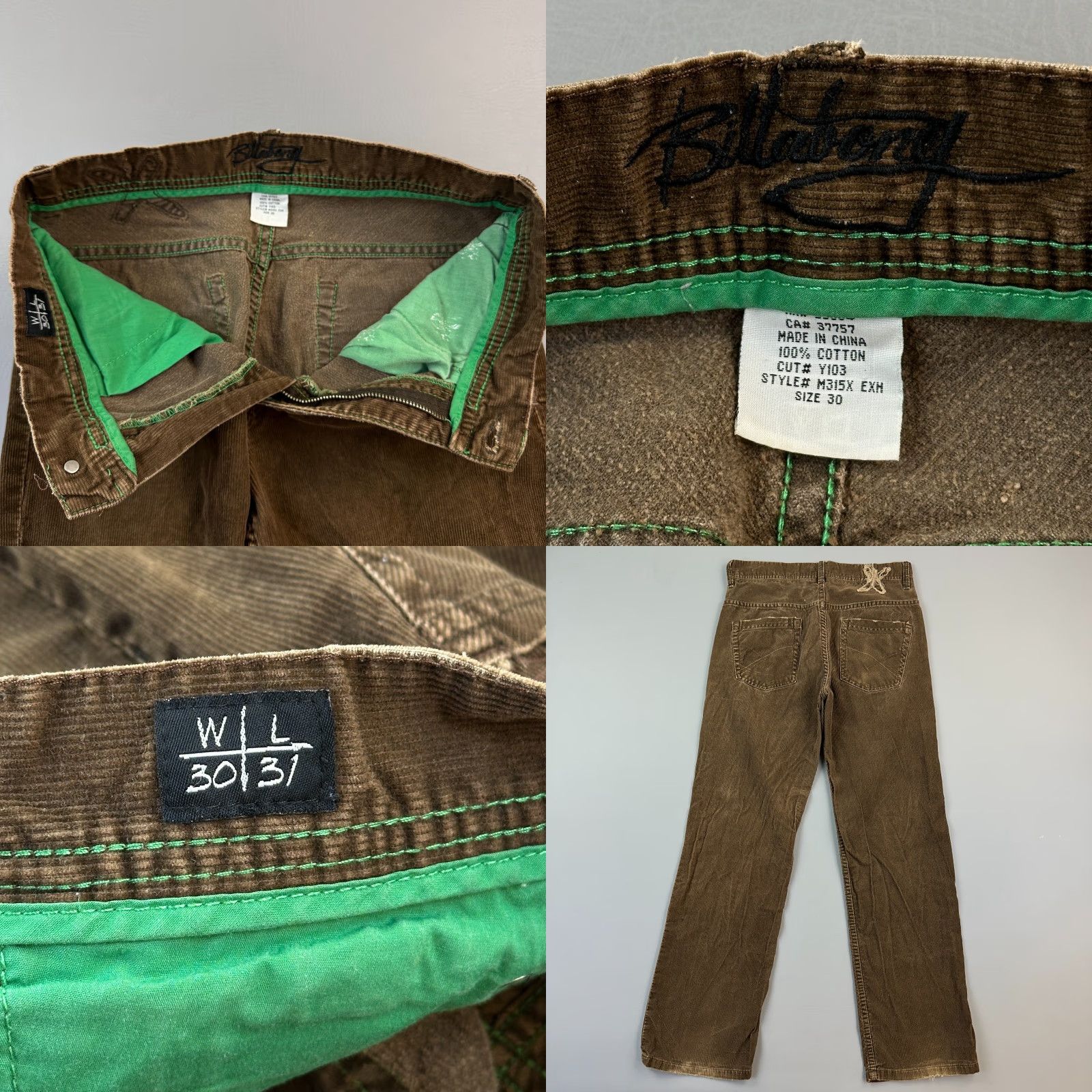 Billabong VINTAGE Billabong Pants Mens 30x31 Brown Corduroy Straight Chino Skate Surf Y2K Size US 30 / EU 46 - 8 Thumbnail