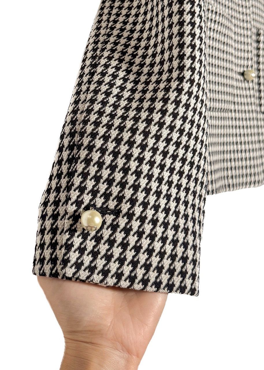 Dior Dior 2023 Black Ivory Houndstooth Pearl Button Jacket Size S / US 4 / IT 40 - 4 Thumbnail