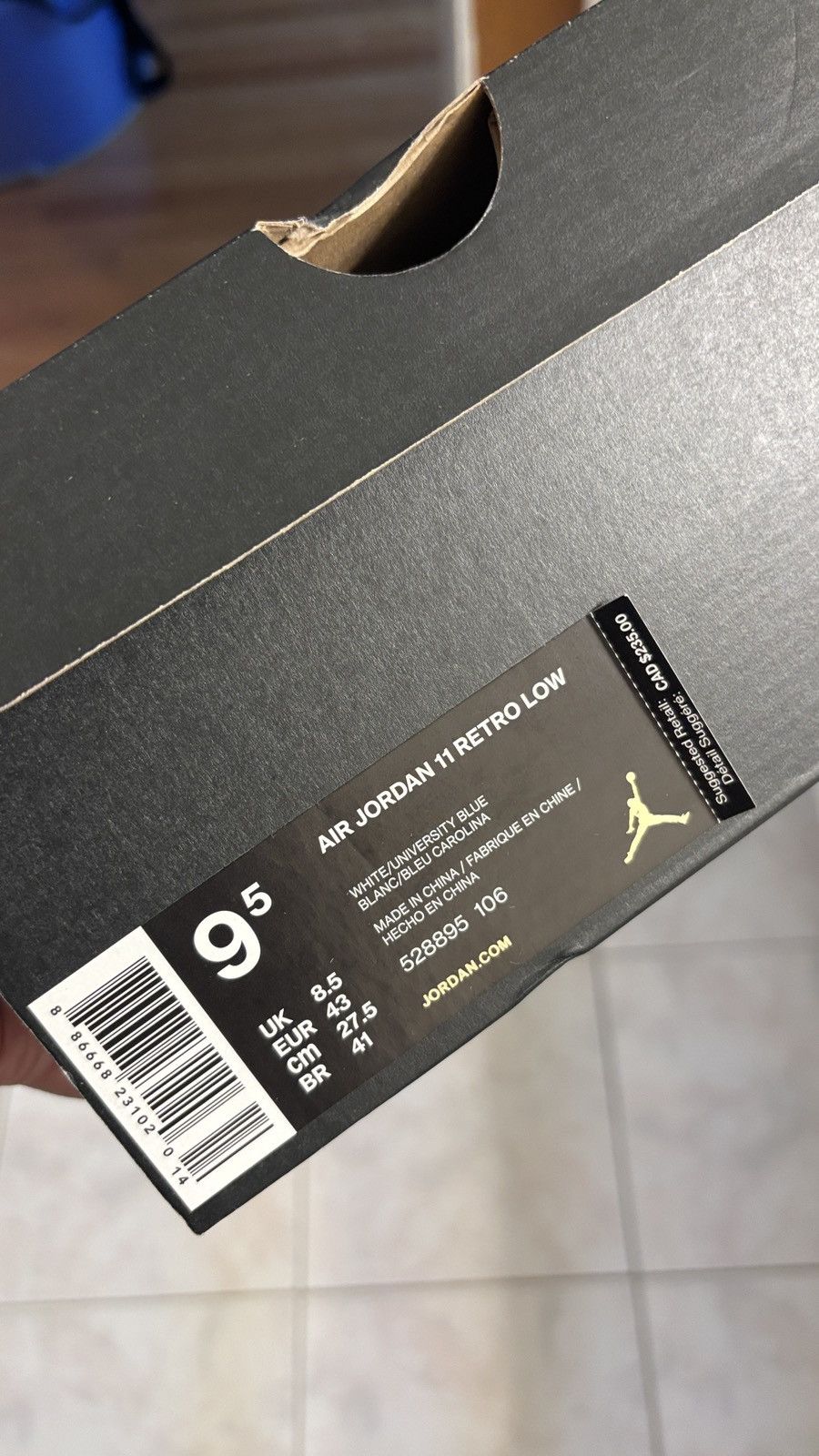 Jordan Brand AIR JORDAN 11 LOW UNC BLUE SZ 9.5 Size US 9.5 / EU 42-43 - 6 Thumbnail