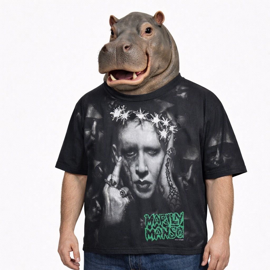 Band Tees Marilyn Manson All Over Print AOP T-shirt Size US L / EU 52-54 / 3 - 3 Thumbnail