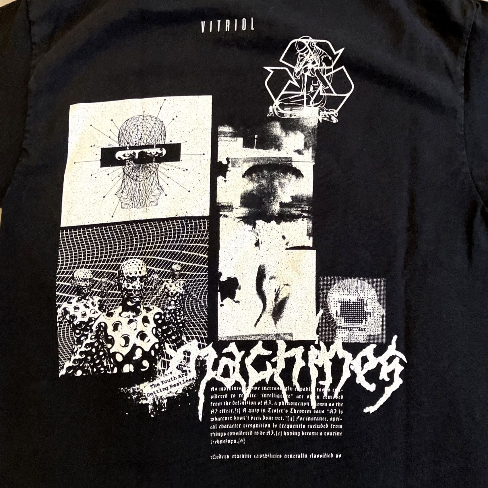 Vintage VITRIOL Shirt Unisex Adults Short Sleeve Crew Neck Black M AWESOME Machines Print Band Cotton Size US M / EU 48-50 / 2 - 5 Thumbnail