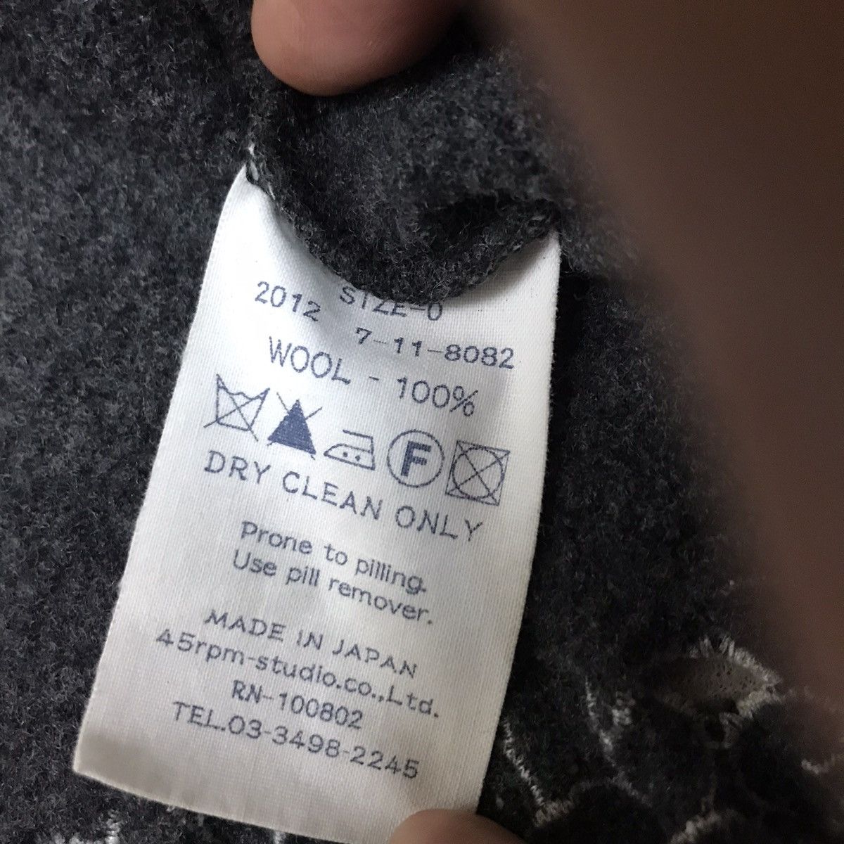 45rpm × Japanese Brand × Vintage 45rpm Longsleeve Cropped Sweater Wool Size XXS / US 00 / IT 34 - 5 Thumbnail