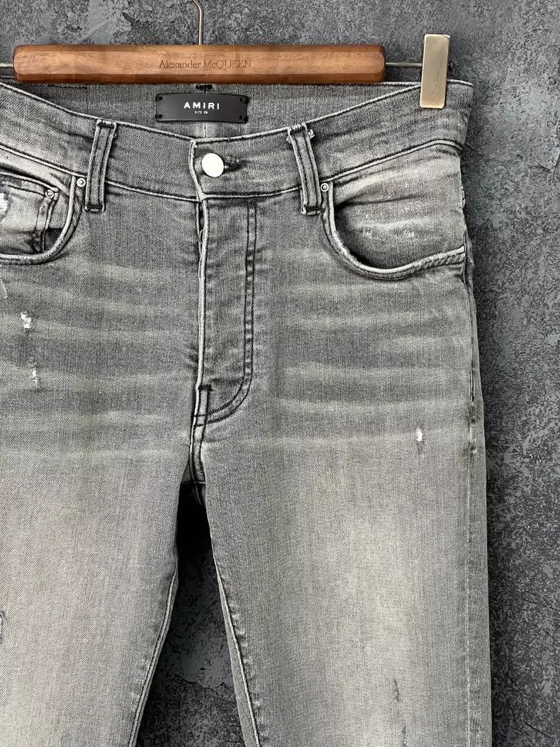 Amiri Amiri Smoke gray distressed pure cotton jeans Size US 28 / EU 44 - 3 Thumbnail