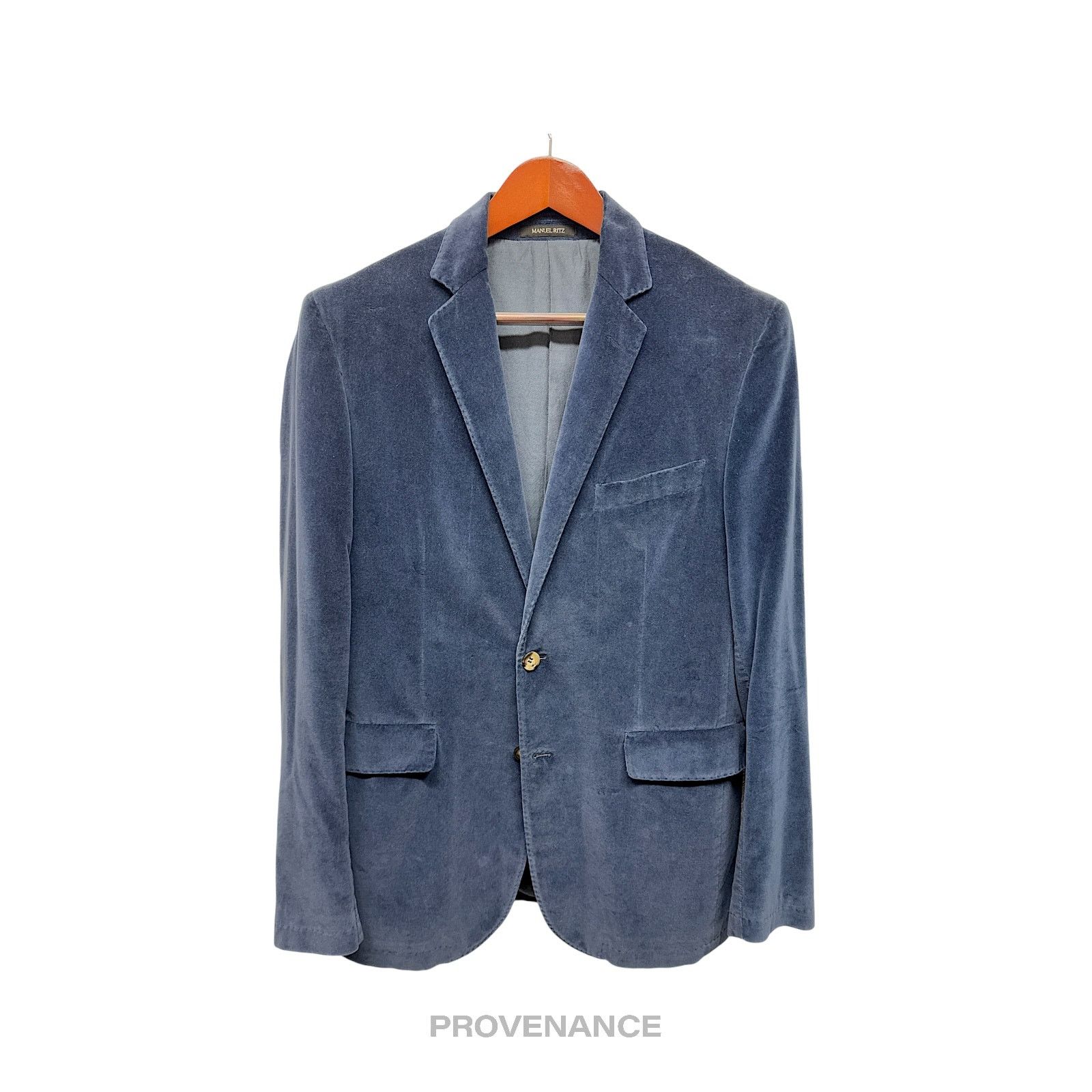 Manuel Ritz 🔴 Manuel Ritz Blazer Jacket - Blue Velour 50 (US 40) Size US M / EU 48-50 / 2 - 4 Thumbnail