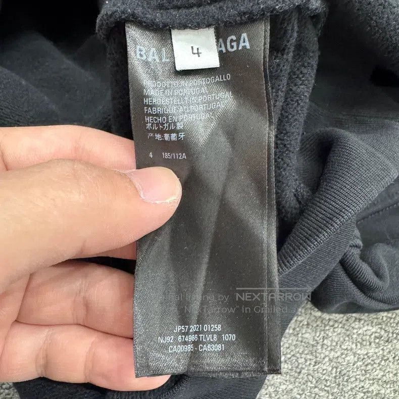 Balenciaga Balenciaga Embroidered Letter Hooded Sweatshirt Size US XL / EU 56 / 4 - 5 Thumbnail