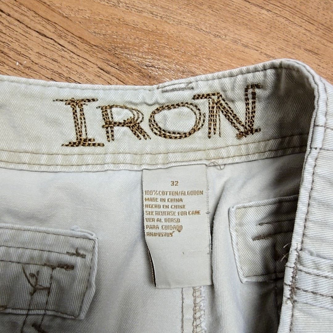Iron Co. Iron Cargo Shorts Beige Multi-Pocket Utility Mens 32 Shorts Size US 32 / EU 48 - 9 Thumbnail