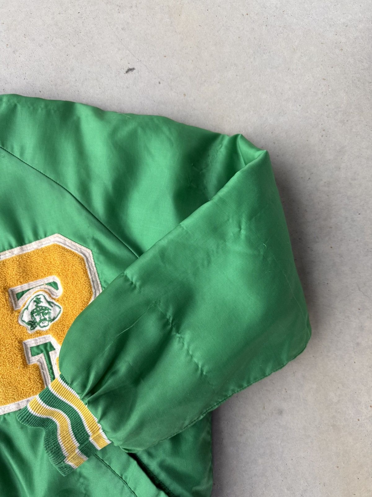 Vintage Vintage Chain Stitched Varsity Letterman Satin Green Jacket Size US M / EU 48-50 / 2 - 5 Thumbnail